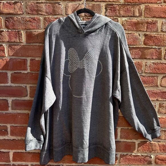 Lane Bryant $74 Relaxed Minnie Mouse rhinestone Hoodie sweatshirt 18/20 2X - Picture 6 of 9